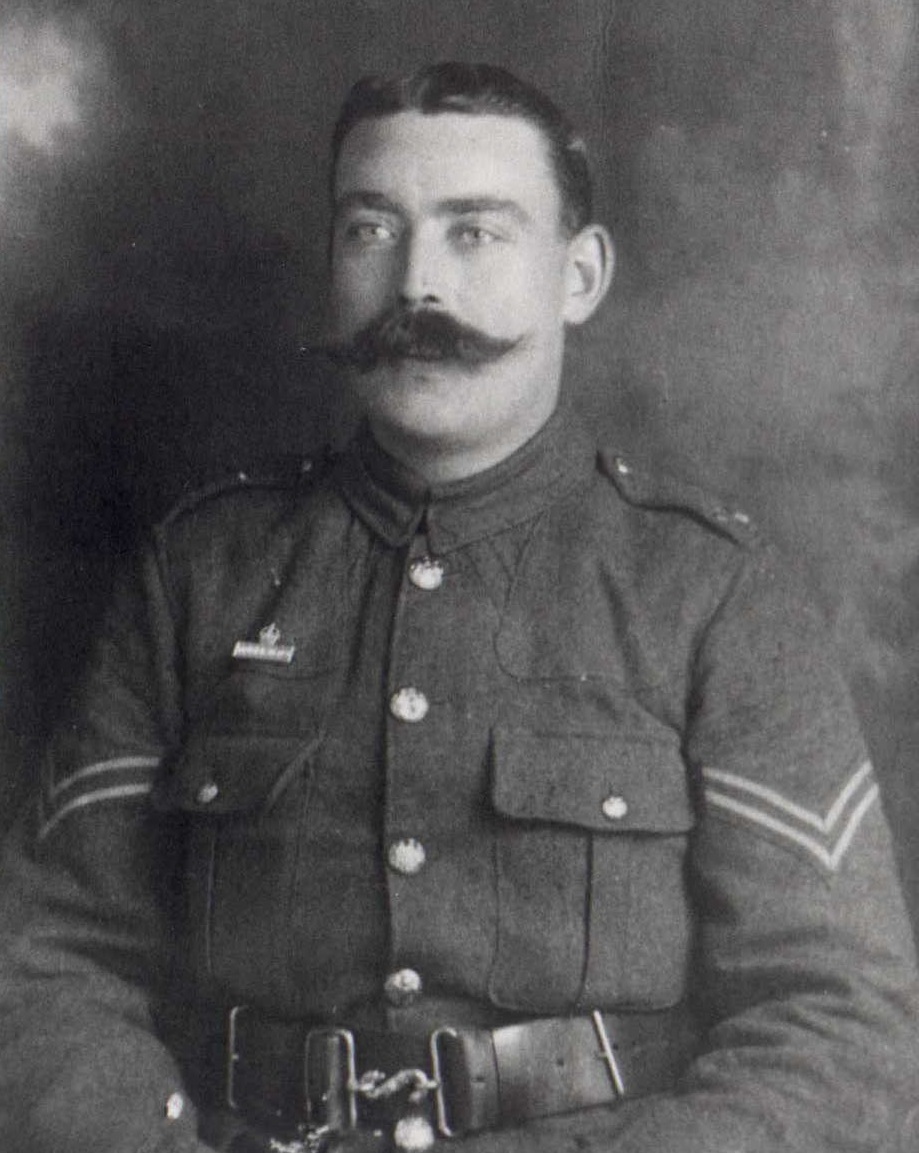 Cpl Hinksman (served at Gallipoli) from Ledbury wearing Imperial Service badge