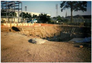 Courtyard under construction