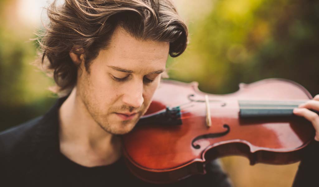 Thomas Gould with his violin