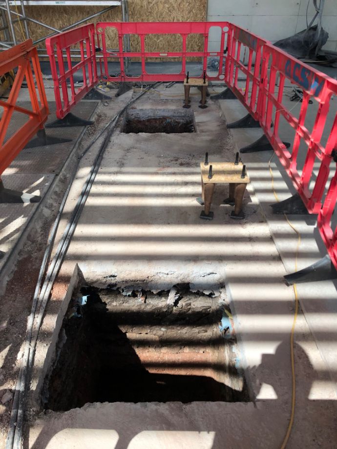 Steel Foundations For New Floor Above Box Office