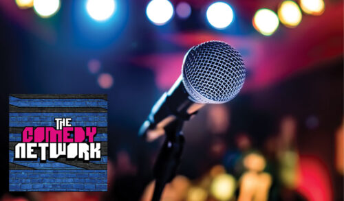 The Comedy Network image of a microphone in a club
