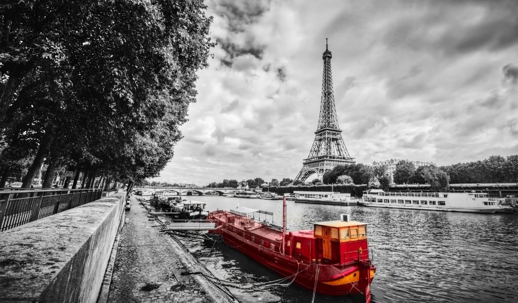 Mid Wales Opera red canal boat in paris