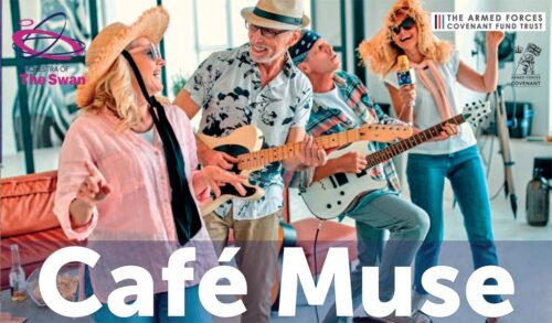 Four older people playing musical instruments