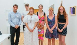 Cultivate artists 2021 - six people standing in the gallery