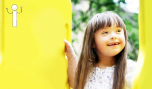 Child with down syndrome smiling