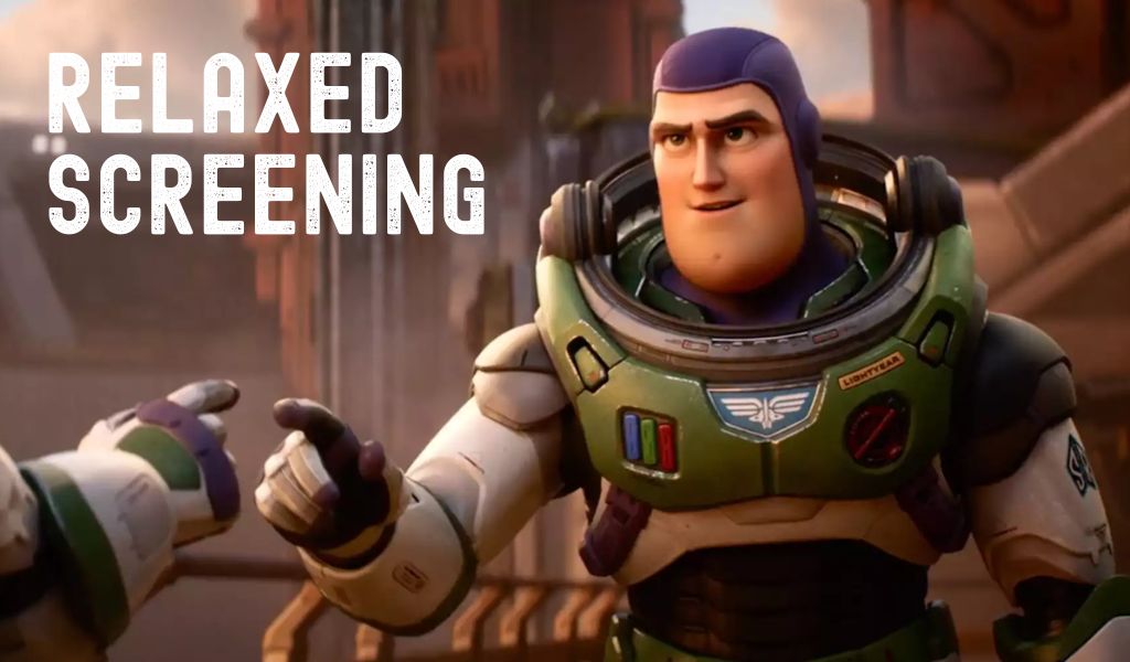 Lightyear (PG) Relaxed Screening, Image - Buzz Lightyear stands in his space suit pointing his finger