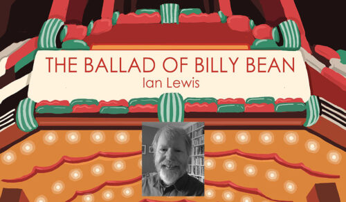The Ballad of Billy Bean book cover and a black and white photograph of Ian Lewis the author