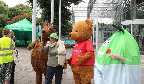 Climate Relay mascots stood together