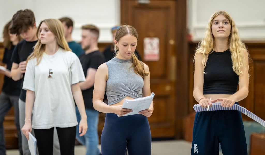 The Secret Garden cast in rehearsal