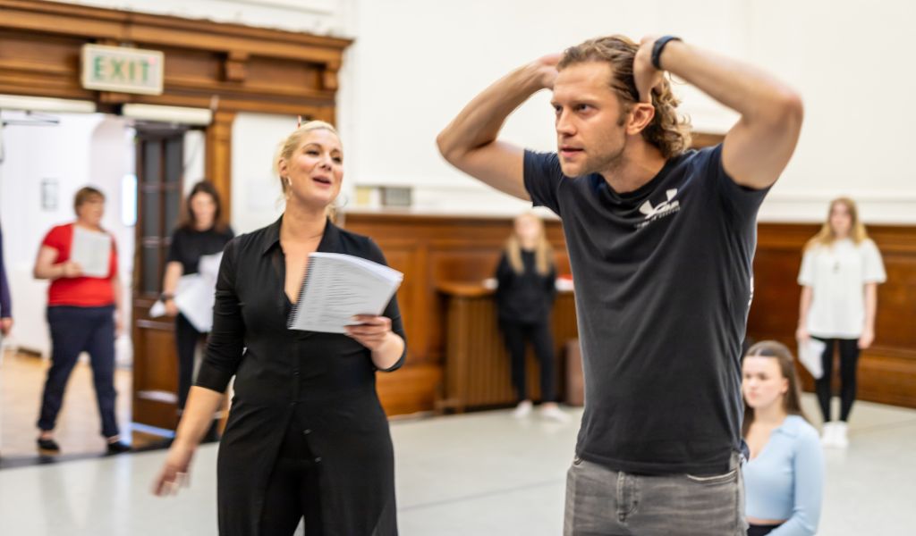 The cast of The Secret Garden in rehearsals