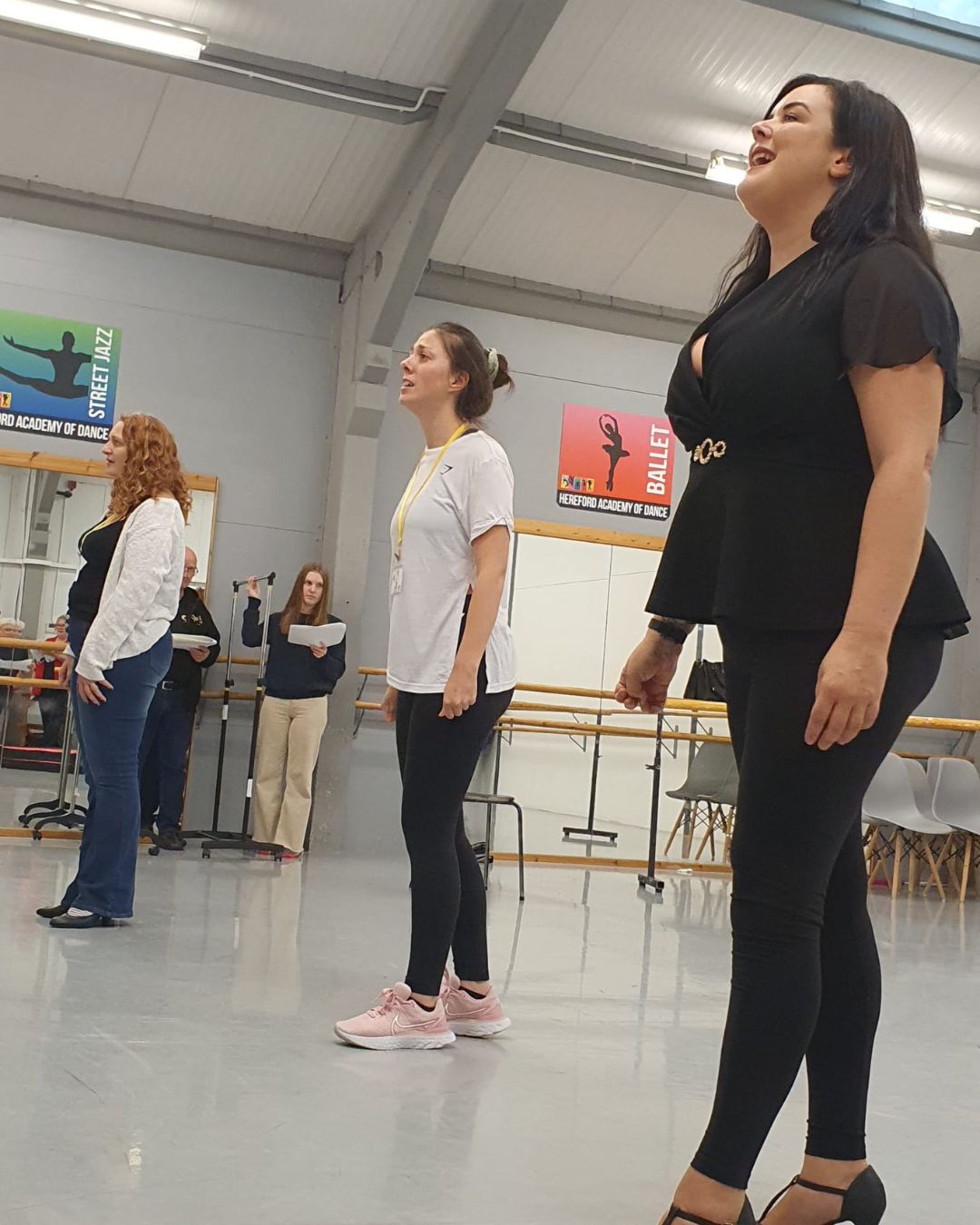 The cast of 9 to 5 The Musical in rehearsal