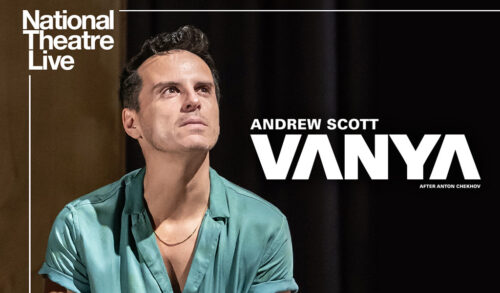 National Theatre Live Vanya  Andrew Scott stands at a kitchen counter looking behind him with a cigarette in his mouth