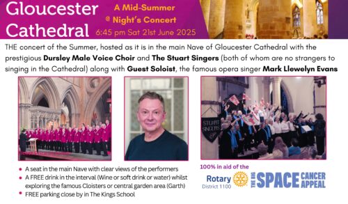 A poster about Gloucester Cathedral  with images of 3 choirs