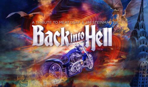 Back into Hell  an illustrated motorbike on fire