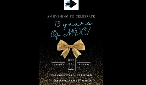 A poster for a show that reads An evening to celebrate 15 Years Of MDC Tuesday June 23rd at 7pm 2026